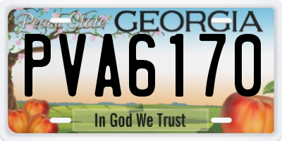 GA license plate PVA6170