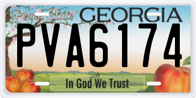 GA license plate PVA6174