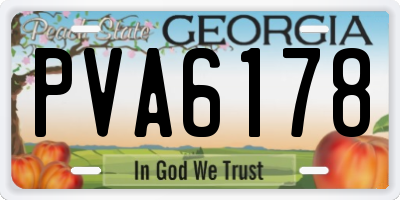 GA license plate PVA6178
