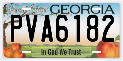 GA license plate PVA6182