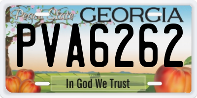 GA license plate PVA6262