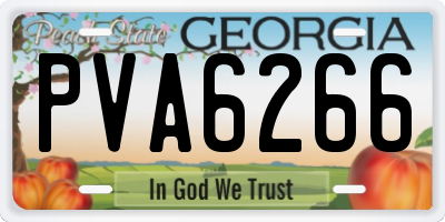 GA license plate PVA6266