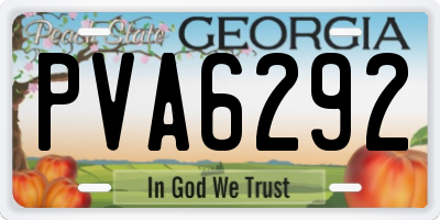 GA license plate PVA6292