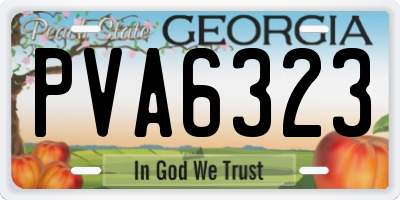 GA license plate PVA6323
