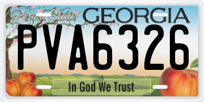 GA license plate PVA6326