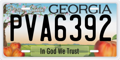 GA license plate PVA6392