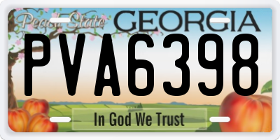 GA license plate PVA6398