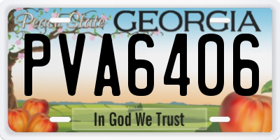 GA license plate PVA6406