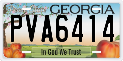 GA license plate PVA6414