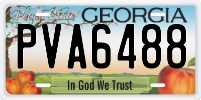 GA license plate PVA6488