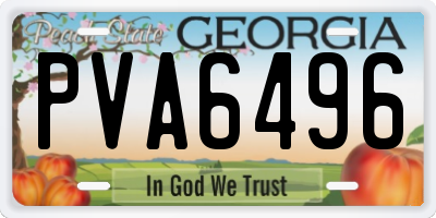 GA license plate PVA6496