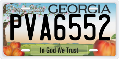 GA license plate PVA6552