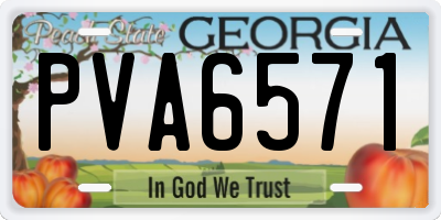 GA license plate PVA6571
