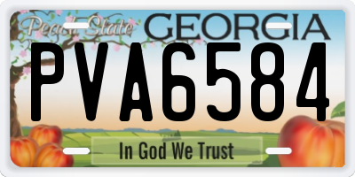 GA license plate PVA6584