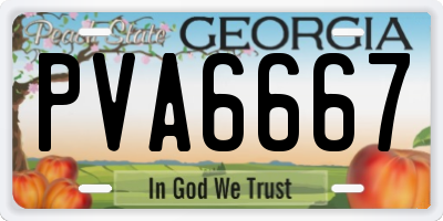 GA license plate PVA6667