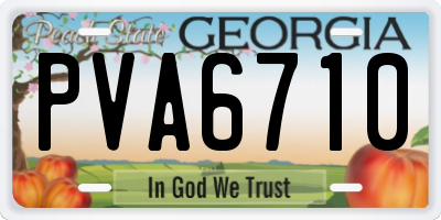 GA license plate PVA6710