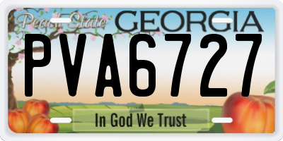 GA license plate PVA6727