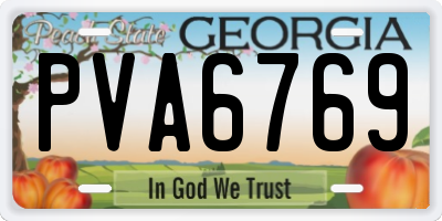 GA license plate PVA6769