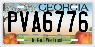 GA license plate PVA6776