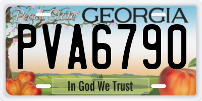 GA license plate PVA6790