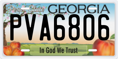 GA license plate PVA6806