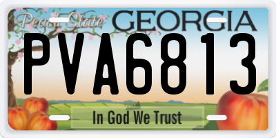 GA license plate PVA6813