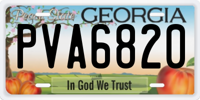 GA license plate PVA6820