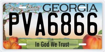 GA license plate PVA6866
