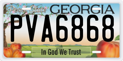 GA license plate PVA6868