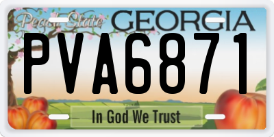GA license plate PVA6871
