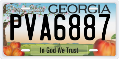 GA license plate PVA6887