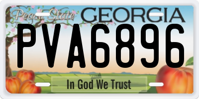 GA license plate PVA6896