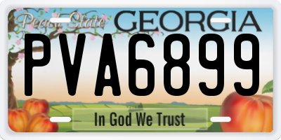 GA license plate PVA6899
