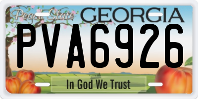 GA license plate PVA6926