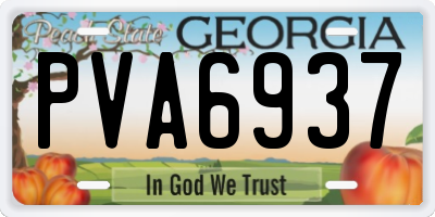 GA license plate PVA6937