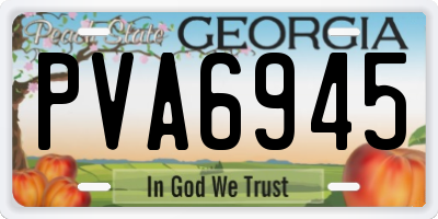 GA license plate PVA6945