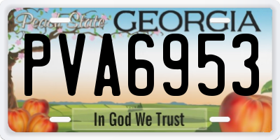 GA license plate PVA6953
