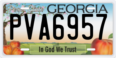 GA license plate PVA6957