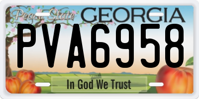 GA license plate PVA6958