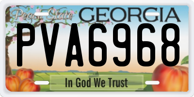 GA license plate PVA6968