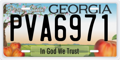 GA license plate PVA6971