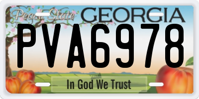GA license plate PVA6978