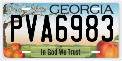 GA license plate PVA6983