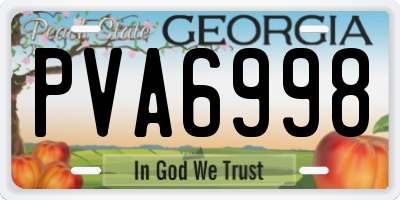 GA license plate PVA6998