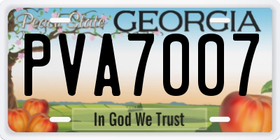 GA license plate PVA7007