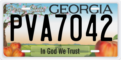 GA license plate PVA7042