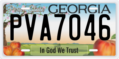 GA license plate PVA7046