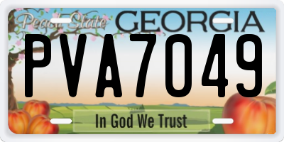 GA license plate PVA7049