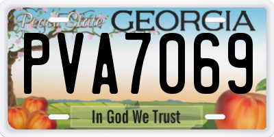 GA license plate PVA7069