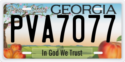 GA license plate PVA7077